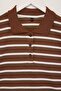 Kahverengi Polo Yaka Çizgili Crop Örme Büyük Beden Bluz TBBSS26AF00120 - 5