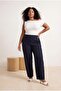 Wardrobe Essentials Navy Blue Balloon Mold Summer Large Size Woven Pants Tbbss26Ar00013