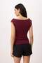 Bordo Düz Fitted Kayık Yaka Kolsuz Premium Yumuşak Örme Bluz TWOSS26BZ00712 - 4