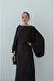 Brown Boat Neck Dress with Tie-Detail on the Back - 5