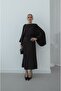 Brown Boat Neck Dress with Tie-Detail on the Back - 2