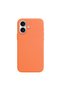 Apple iPhone 16 Compatible Case Velvet Erasable Launch Silicone Case Orange - 3