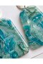 Natural Stone Green Look Gold Polymer Clay & Epoxy Design Earrings (Stainless Steel Nails) - 3