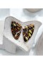 Brown Variegated Polymer Clay & Epoxy Design Nail Earrings (Nails Stainless Steel) - 2
