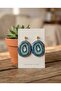 Blue Natural Stone Look Polymer Clay & Epoxy Design Nail Earrings (Nails Stainless Steel) - 2