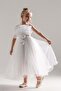 Organza Fabric Girls' Evening Dress Sb475 White - 7