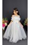 Organza Fabric Girls' Evening Dress Sb475 White