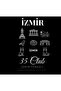 Izmir 35 Kordon Saat Kulesi Efes - City Printed Unisex 100% Cotton Black Crew Neck Sweatshirt - 2