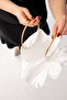 Li̇na |   Gold Metal Handle Rose Flower Design Evening Dress Hand and Shoulder Bag - 4