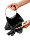 Li̇na |   Gold Metal Handle Rose Flower Design Evening Dress Hand and Shoulder Bag - 6