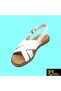 Women's White Genuine Leather Sandals 505320349-1 - 4
