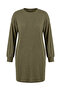 Plus Size Long Sleeve Crew Neck Straight Cut Cotton Dress 100-190 - 6