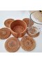 Kayes Handmade Natural Rattan Coaster Set of 6 – Wicker Decorative Table and Coffee Table Accessory - 3