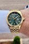 Men's Watch with Green Band Gold Color Adjustable Band - 3