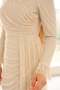 Volan Detailed Lace Hijab Evening Dress Cream 1251 - 6