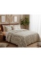 Ruffled Dila Printed Stone Wash Micro Soft Double Bedspread