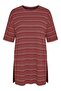 Plus Size Cycling Sleeve Slit Detailed Striped Lycra Viscose T-Shirt 302948 - 6