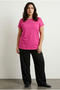 Plus Size Crew Neck Detailed Short Sleeve Cotton Tulle T-Shirt 321835 - 4