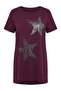 Plus Size Crew Neck Short Sleeve Shiny Stretch Fabric Stone Viscose T-Shirt 322960 - 5