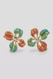 All Colors |   Colorful Flower Design Steel Earrings