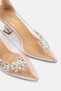 Transparent 7 cm Heel Rhinestone Evening Nude Women's Shoes Sirius - 6
