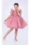 Robası Model Girls' Chiffon Evening Dress Dark Pink - 2