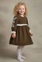 Girl's Velvet Dress Ribbed Scalloped Combination Formal Casual - 2
