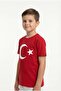 Cotton Pack Short Sleeve Unisex Kids T-Shirt for Moon Star Turkish Flag M00791 Red - 5