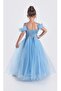 Girl's Tulle Evening Dress Sb723 Blue - 3