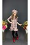 Plaid Patterned Cashmere Fabric Winter Children's Dress Sb412 Pink - 3