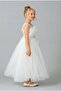 Organza Fabric Girls' Evening Dress Sb475 White - 6