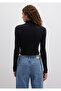 Double Direction Zipper Black Knitwear Crop / Short Cut 171469-900 - 5