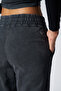 Women's Anthracite Washed Wide-Leg Tracksuit Bottoms 9895 - 7