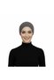 Luxury Pleated Dark Gray Ready-To-Wear Turban Hijab with Chiffon Floral Detail on the Back, Suitable for Medical Use - 4