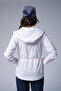 Women's White Thin Light Fabric Woven Tracksuit Set 4171 - 2