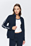 Women's Navy Blue Mock Neck Piece Tracksuit Set 9907 - 2