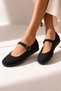 Birken Women's Lightweight Comfortable Sole Stylish (Holiday) Buckle Daily Office Ballerina Shoes - 8