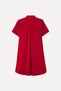 Women's Red Polo Collar Short Sleeve Mini Dress with Pocket Detail - 6