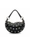 Women's Black Staple Baguette with Accessories Leather El Crossbody Bag