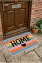 Colorful Striped Home Written Non-Slip Sole Door Mat - 3