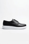 Classic premium vegan leather classic men's shoes black white - 3