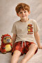 Capybara Printed Boys' T-Shirt Shorts Set – Jurassic Dino Themed Summer 2-Piece Set - 4