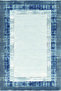 Modern Blue Frame Patterned Rug – Minimal Living Room Carpet, Non-Slip Base, Decorative Design 2205