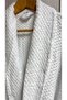 Square Pattern Bathrobe with Loops - 2