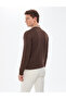 Brown Slim Fit V-Neck Basic Knitwear Sweater 50314190-Vr029 - 6