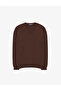 Brown Slim Fit V-Neck Basic Knitwear Sweater 50314190-Vr029 - 7