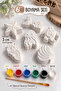 6 Pieces (3D) Sea Creatures Stone Painting Set Child Development Activity Set Zoo Stone Painting - 2