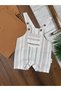 Summer Woven Thin Fabric Salopet Short Sleeve T-Shirt Button Detailed 6-24 Months Baby Boy Suit - 3