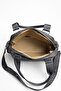 Women's Gray Satin Shiny Waterproof Multi-Compartment Hand & Shoulder Bag — Daily Mini Crossbody Bag with Column Strap - 3