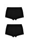 Basic Kadın Siyah Boxer 2'li Set - 3